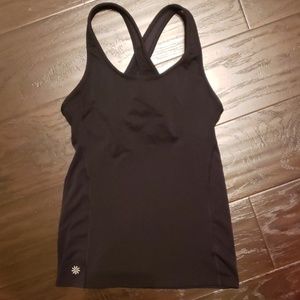 Athleta running tank. Cross. Shelf bra.black. xs